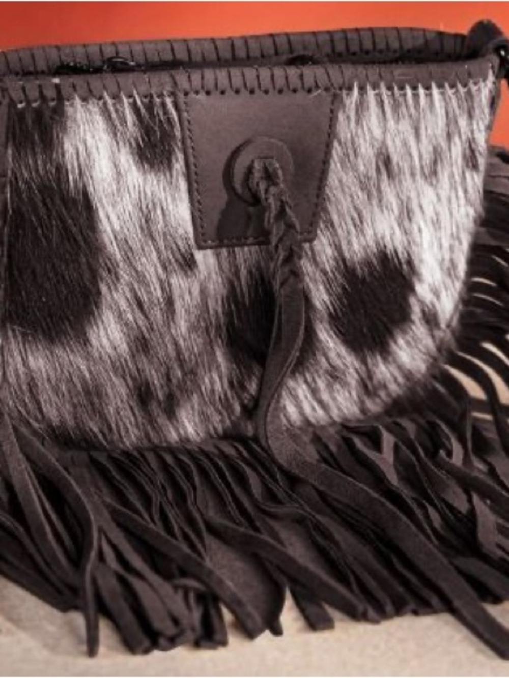 Montana West Genuine Leather Hair-On Fringe Crossbody Bag RCL-L180 NEW